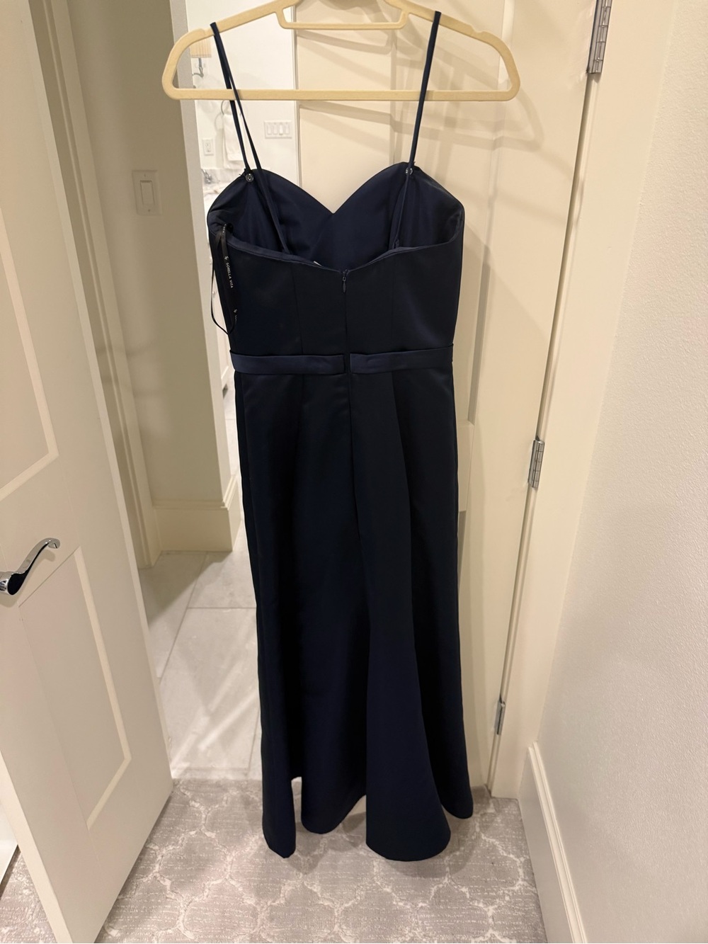 SORELLA VITA Navy Strapless Sweetheart Evening Gown